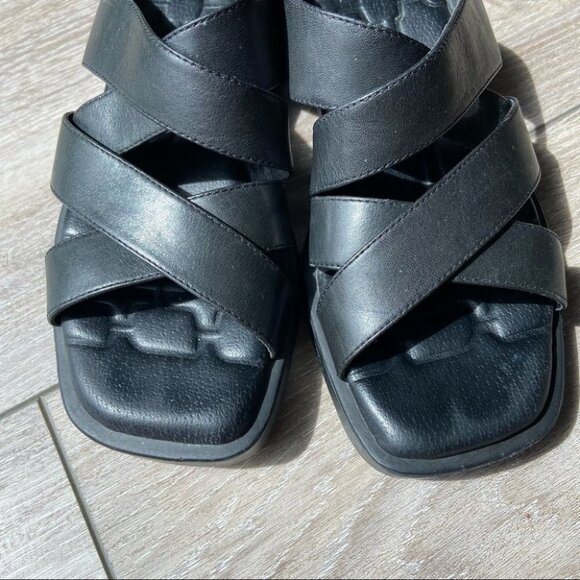 Rockport Square Toes Foam Insole Leather Slippers  Sandals - Picture 3 of 14